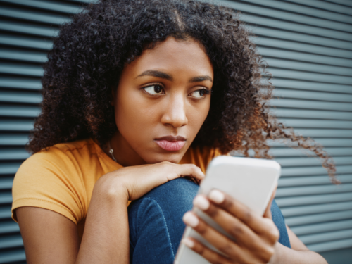 Teen on phone