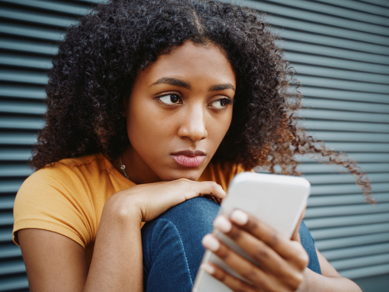 Teen on phone