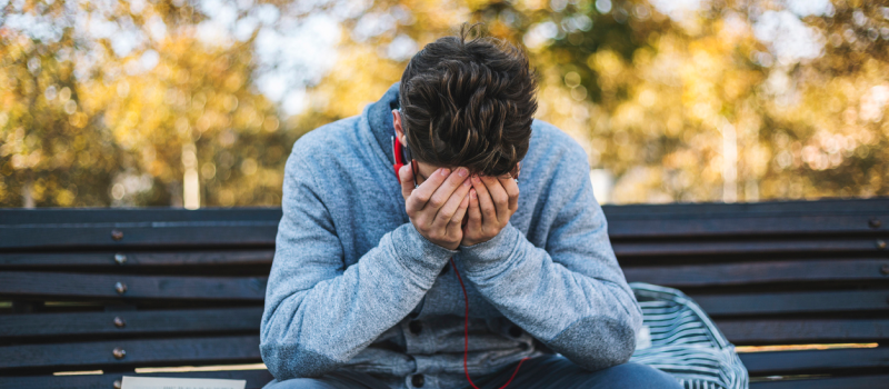 A teenage man is seeking help for his mental health.