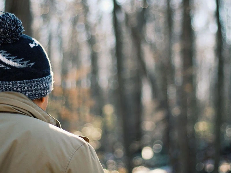 Person spending time outside in the winter