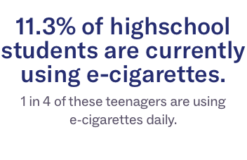 Stat showing that one in four teenagers are currently using e-cigarettes daily