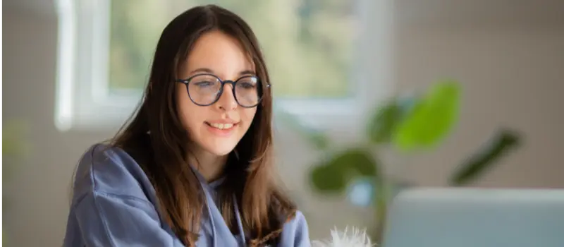 Neurodivergent teen girl in online therapy session