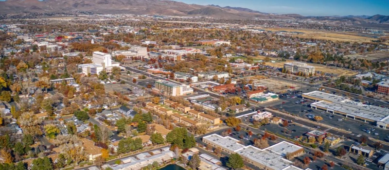 An aerial view of Carson City.