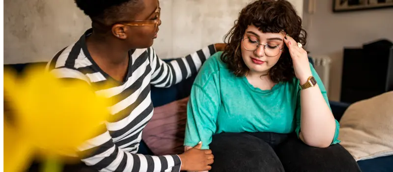 Two teens in an intensive outpatient program comfort each other's mental health