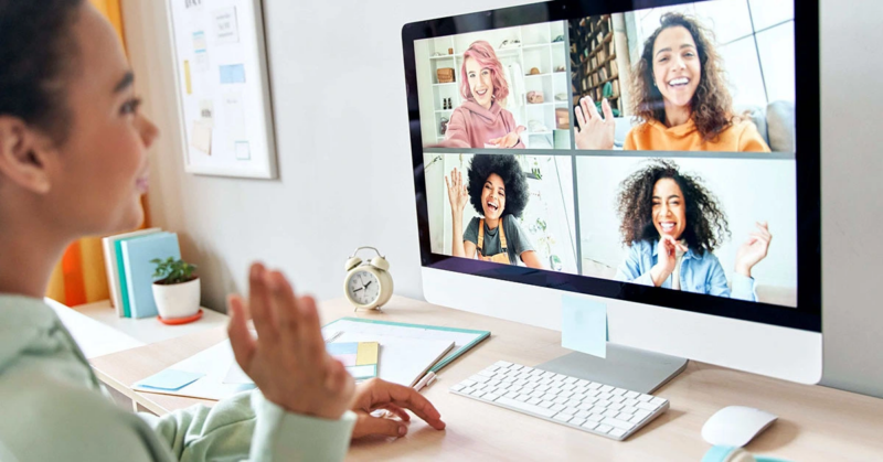 A teen logs into their virtual group therapy session