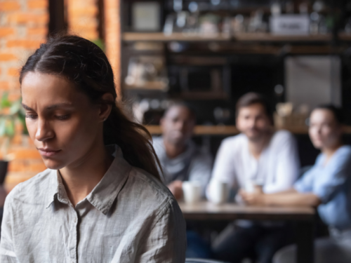 A young woman avoids interacting with her peers due to a personality disorder