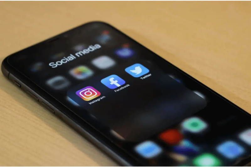 iPhone screen showing social media platforms Facebook