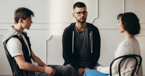 young adult in group therapy