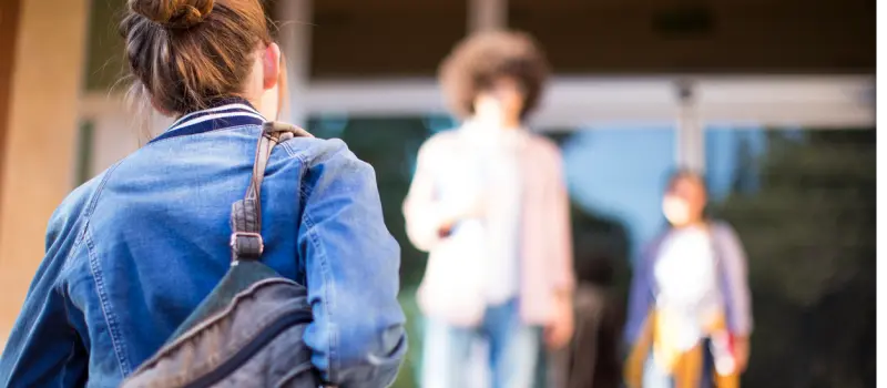 A teen struggling with a high acuity mental health condition walks into school