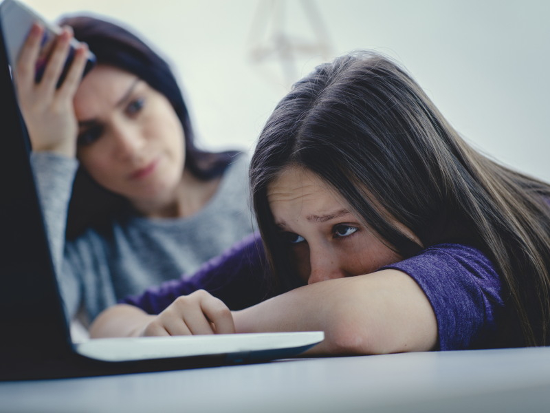 Female teenager dealing with toxic stress