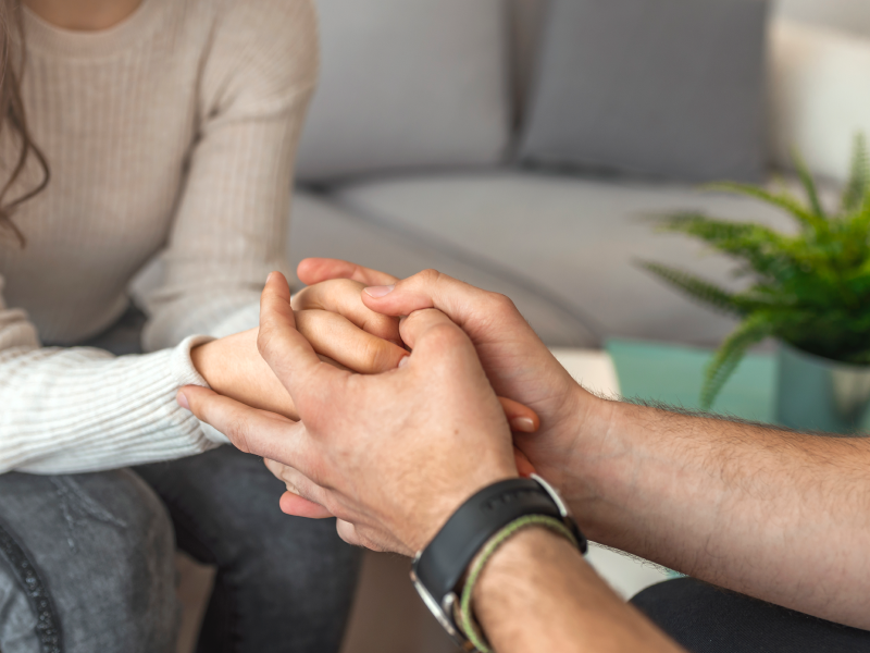 Patient talking to their therapist