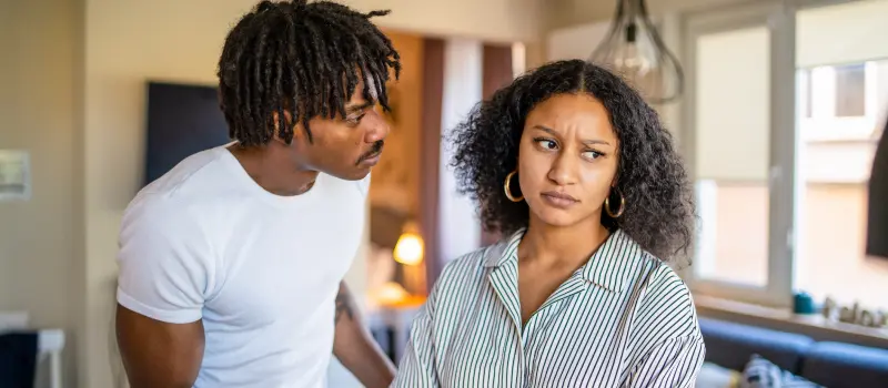 Teen couple fighting