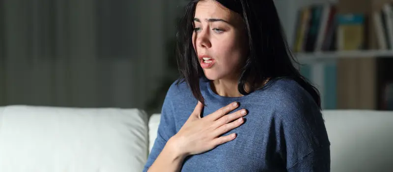 Woman experiencing an anxiety attack