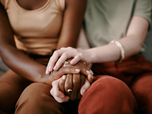 Couple talking about consent