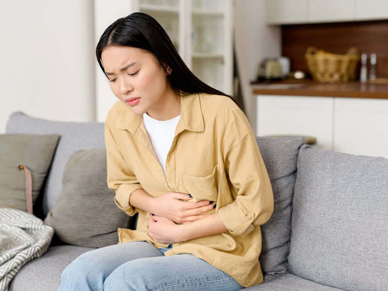 Woman feeling nauseous