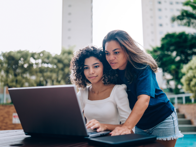 A teen girl and her mom participate in virtual attachment-based therapy 