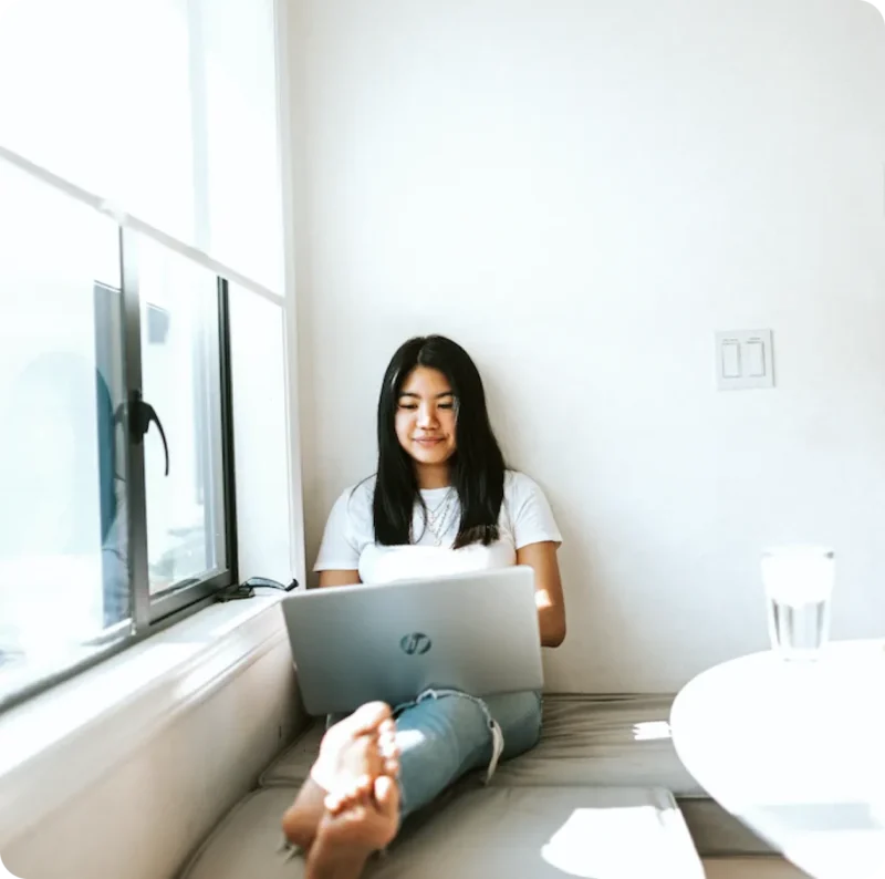 Girl participating in virtual therapy