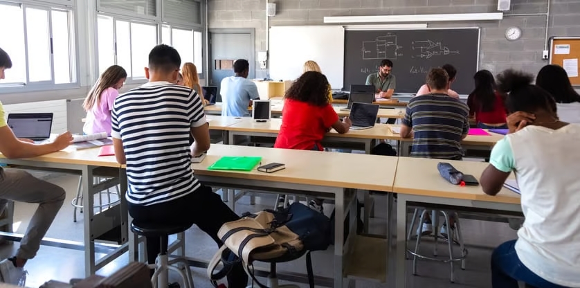 Students in a classroom learning