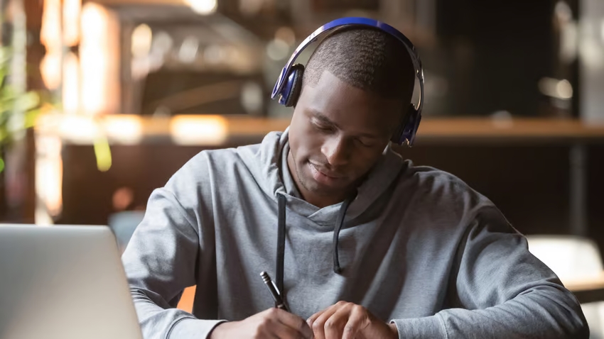 Teen participating in online therapy