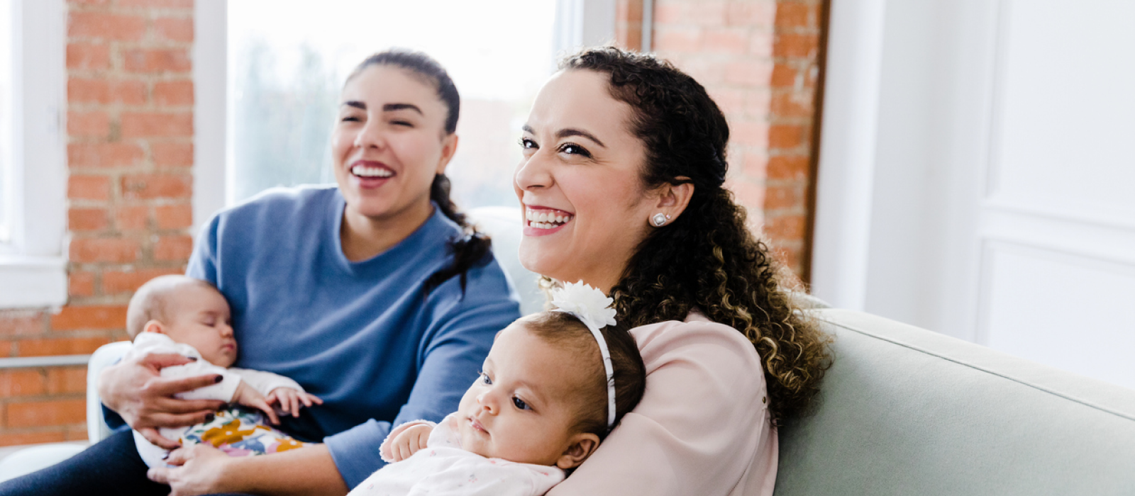 Young mom's are spending time with friends.