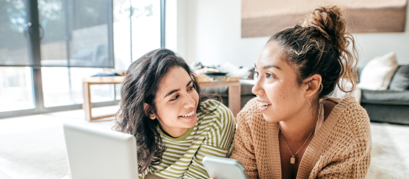 A young woman tells her friend about getting borderline personality disorder support.