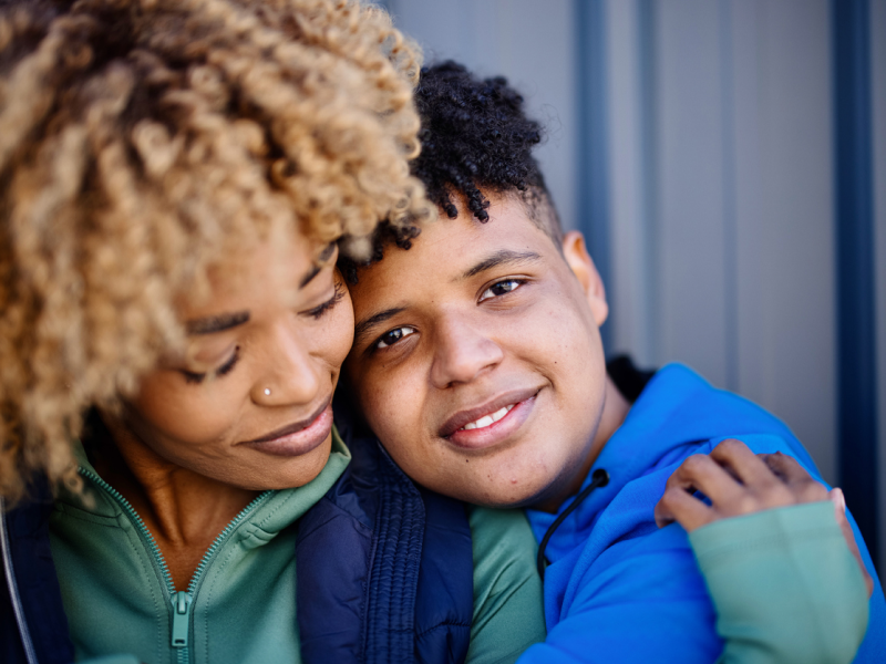 A teenager is with his mom. He is using CBT for panic attacks.