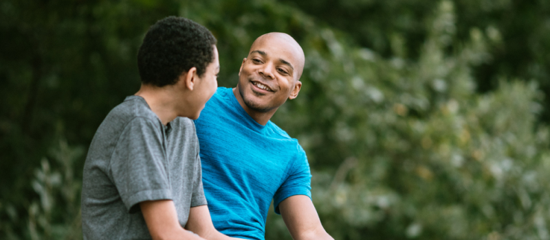 A teenager and his father talk after seeking help for enmeshment.