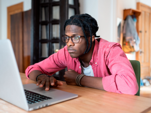 A young man takes an antisocial personality disorder test.