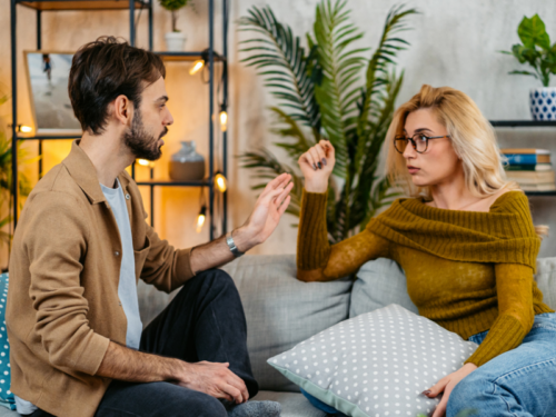 Couple arguing over one of them cheating