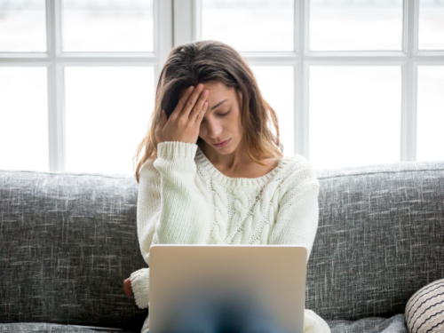 A young woman is researching 4 tips to get over guilt.