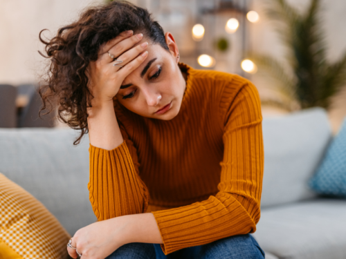 A woman is experiencing a nervous breakdown.