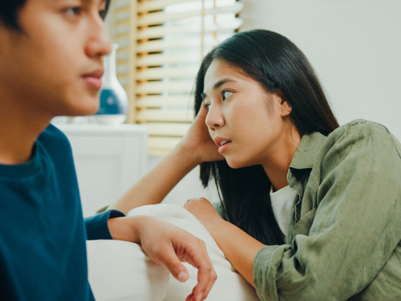 A young woman is learning how to heal from relationship trauma.