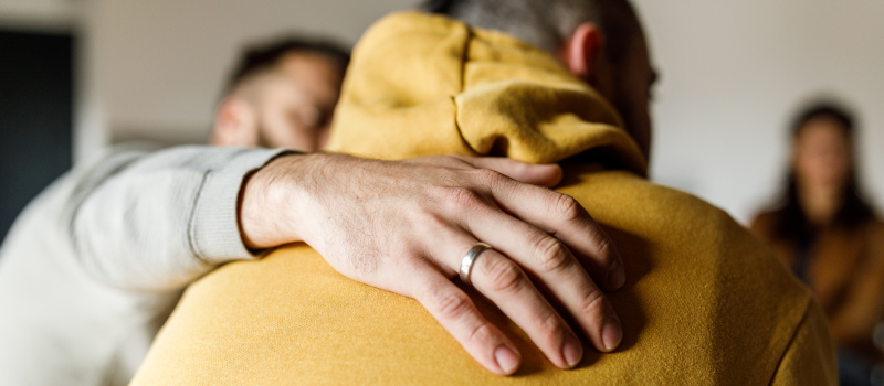 A man seeks group therapy for bipolar psychosis.