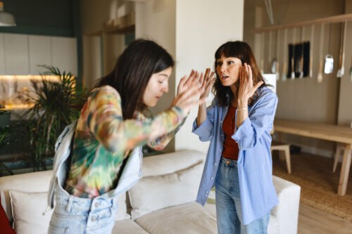Daughter having an argument with her mother