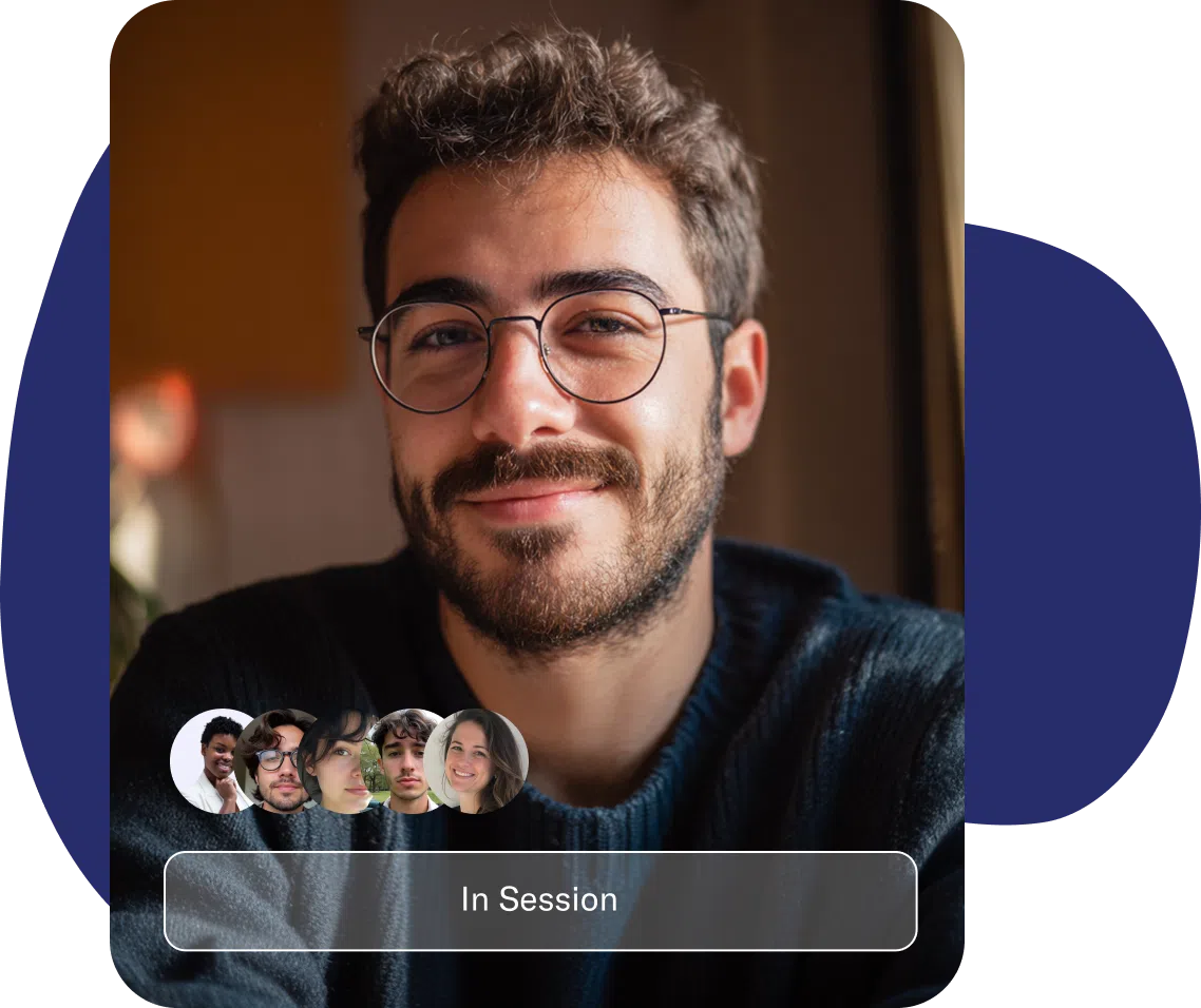 Screenshot of a therapy session user interface