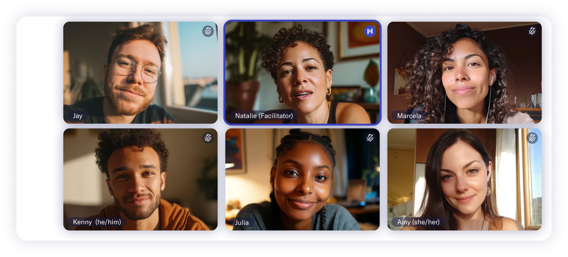 Screenshot of a virtual therapy session on a computer screen